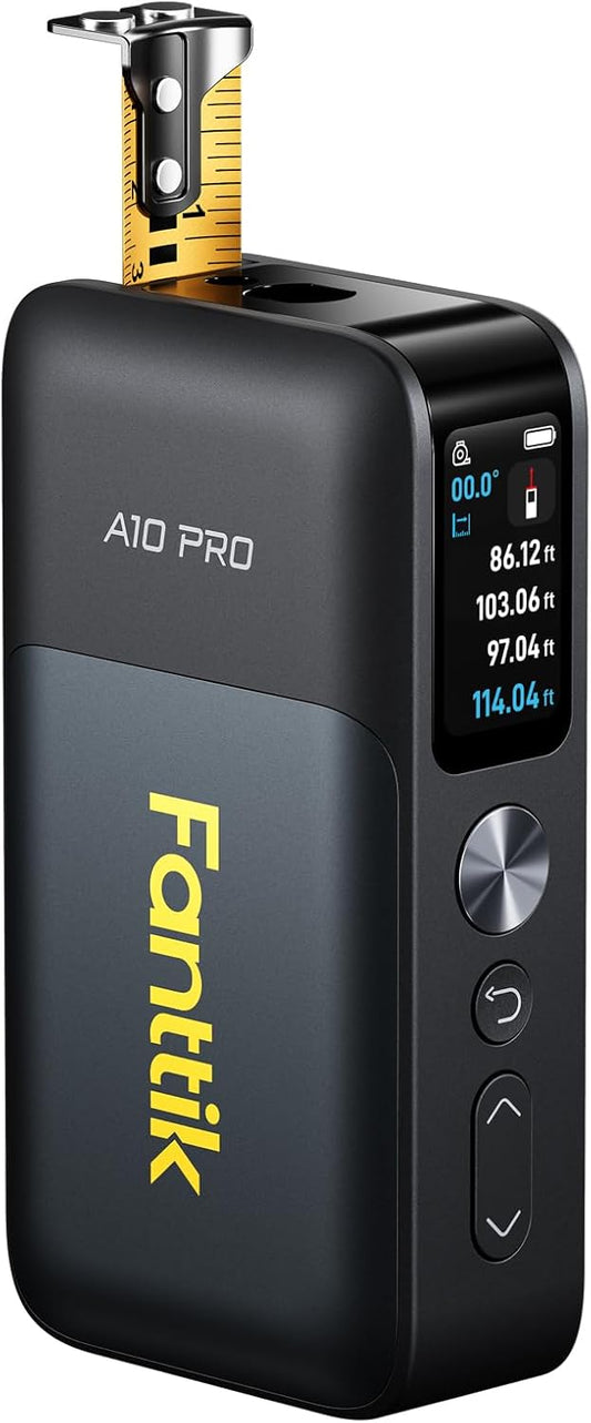 A10 Pro 2-In-1 Digital Laser Tape Measure with HD IPS Color Display, 165Ft Rechargeable Laser Measurement Tool & 9.8Ft Measuring Tape, 6 Units Selectable, for Distance/Area/Volume