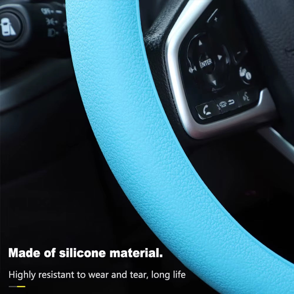 Car Universal Silicone Steering Wheel Cover Elastic Glove Cover Texture Soft Multi Auto Decoration DIY Car Accessories Tools New