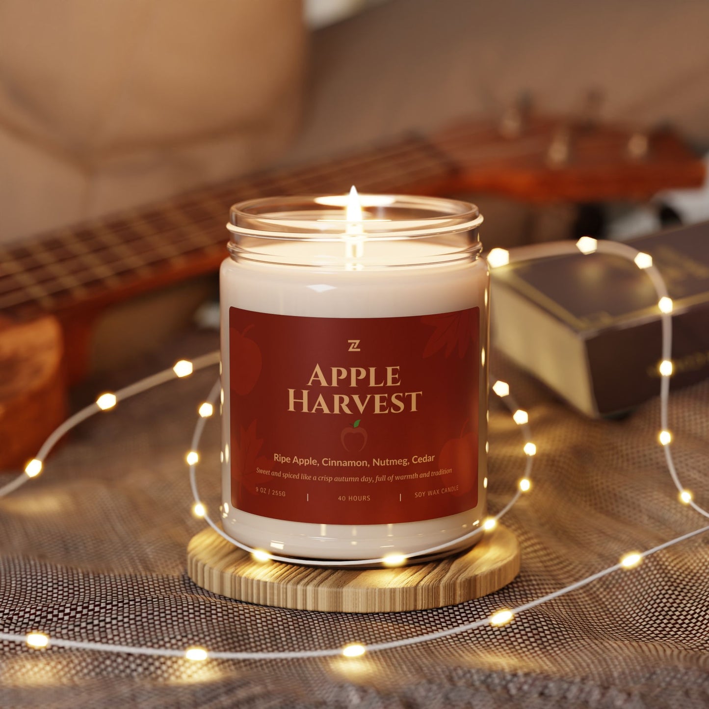Scented Soy Wax Candle – 9oz Glass Jar