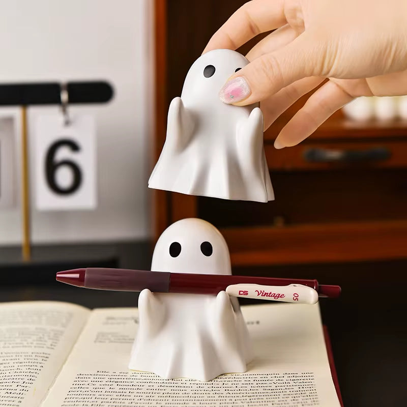 Halloween Cute Ghost Ornament Creative Desktop Decoration for Friends Birthday Gift Funny Pen Holder