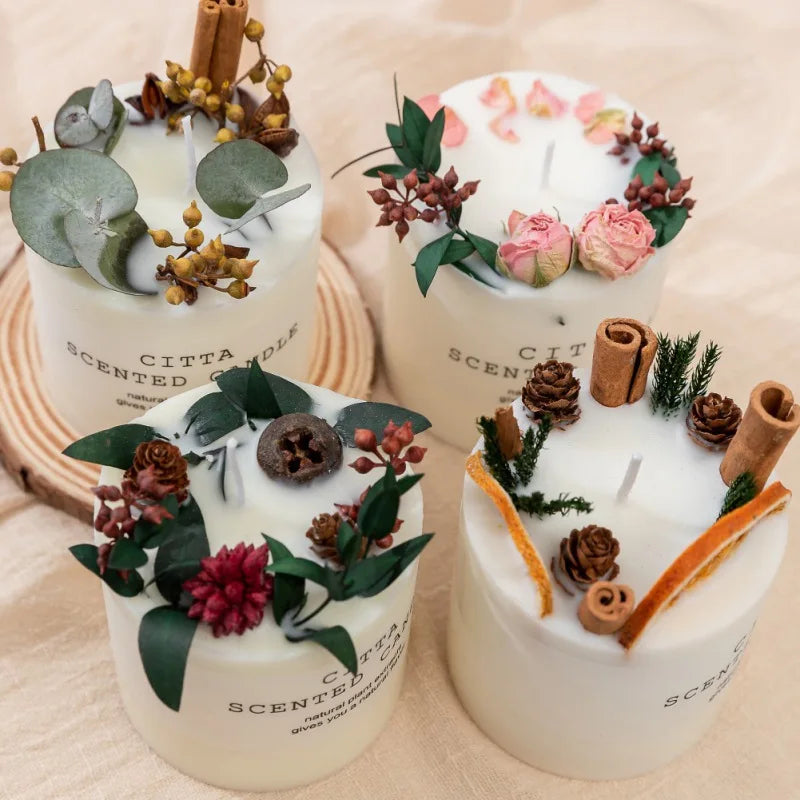 10Cm Soy Wax Scented Candle Romantic Pillar Candle Home Fragrance Decor Wedding Holiday Gift Body Relax Stress Relief Candles