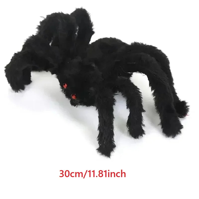 1/3Pcs Giant Black Plush Spider Halloween Decorations Outdoor Scary Large Spiders Halloween Party Bar Haunted House Horror Props