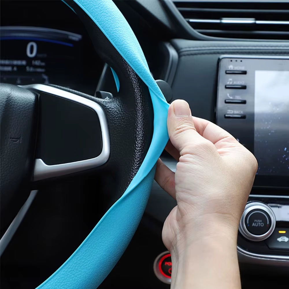 Car Universal Silicone Steering Wheel Cover Elastic Glove Cover Texture Soft Multi Auto Decoration DIY Car Accessories Tools New