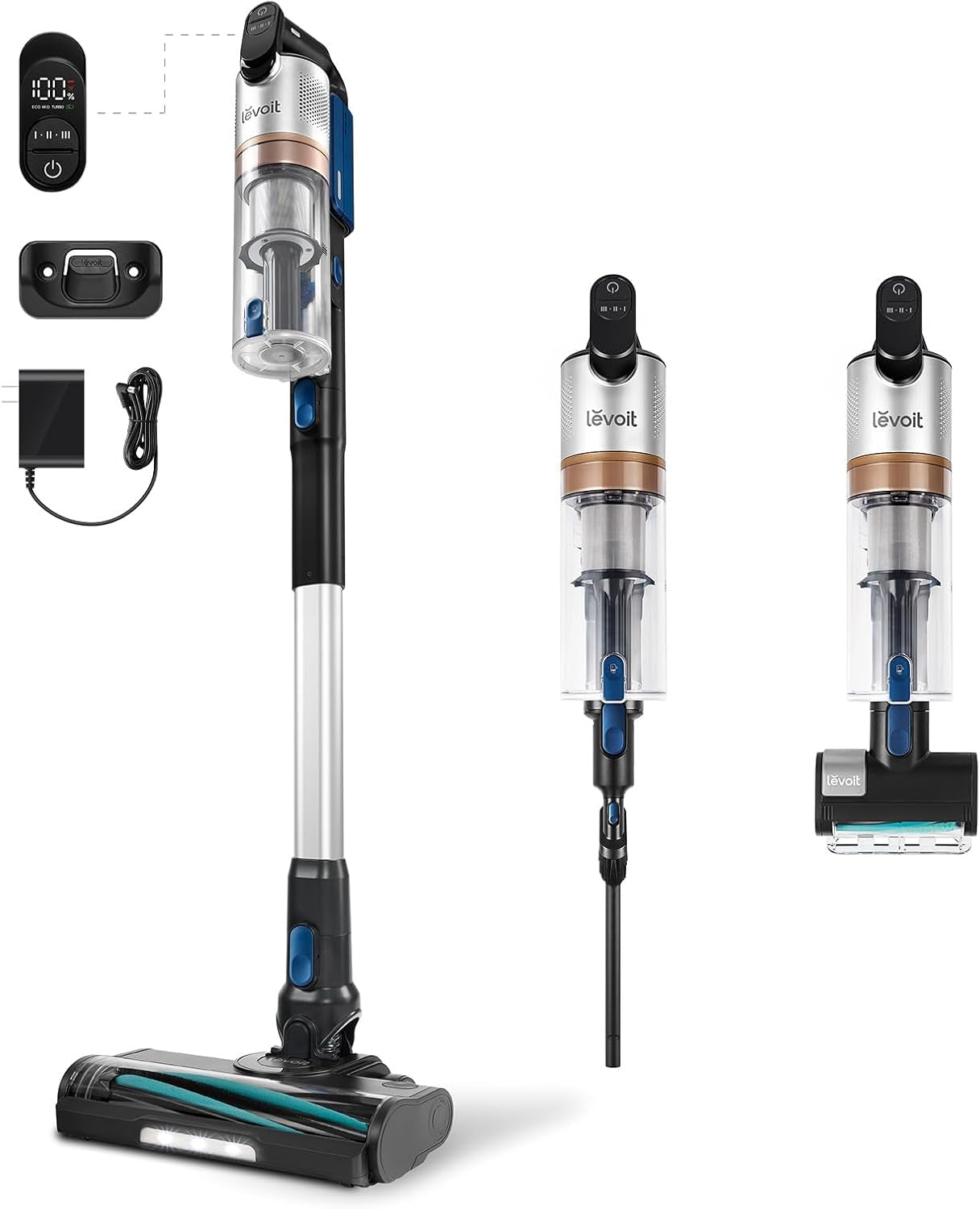 Cordless Vacuum Cleaner, Stick Vac with Tangle-Resistant Design, up to 50 Minutes, Powerful Suction, Rechargeable, Lightweight, and Versatile for Carpet, Hard Floor, Pet Hair, LVAC-200