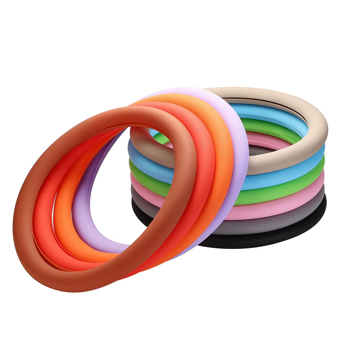Car Universal Silicone Steering Wheel Cover Elastic Glove Cover Texture Soft Multi Auto Decoration DIY Car Accessories Tools New