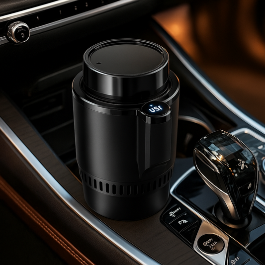 2-In-1 Car Cup Warmer Cooler, Smart Car Cup Mug Holder Auto Car Cooling and Heating Cup Holder Car Tumbler Holder Practical Car Refrigerator Cooler Insulation Drink Cooler Cup (Black)