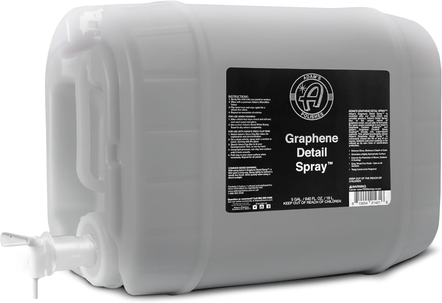 Graphene Detail Spray (16 Fl Oz) - Extend Protection of Waxes, Sealants, & Coatings | Waterless Detailer for Car Detailing | Clay Bar, Drying Aid, Add Ceramic Graphene Protection