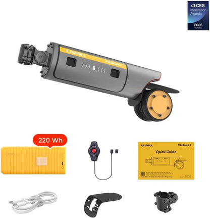 220Wh Pikaboost 2 E-Bike Rear Wheel Conversion Kit with 220Wh Battery, Electric Bike Conversion Kit with LED & App Control for Road Bikes