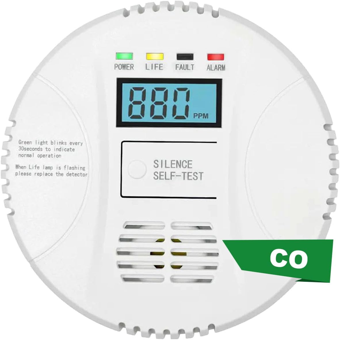 Combination Gas and Carbon Monoxide Detector Plug-In | CO Alarm & Natural Gas Combustible Detector | Digital Display, Battery Backup, Easy Install | for Home Kitchen Safety Monitoring 1-Pack
