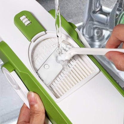 Safe Mandoline Slicer, Multi Vegetable Chopper, Potato Slicer for Kitchen, 4 Modes 100+ Presets Adjustable Thickness, French Fry Cutter (5 in 1 Green)