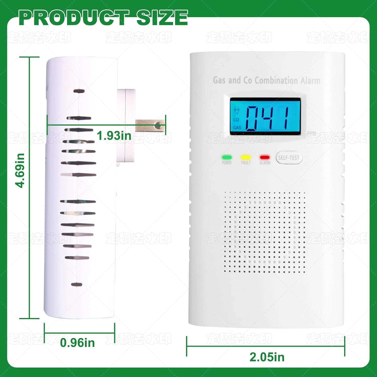 Combination Gas and Carbon Monoxide Detector Plug-In | CO Alarm & Natural Gas Combustible Detector | Digital Display, Battery Backup, Easy Install | for Home Kitchen Safety Monitoring 1-Pack