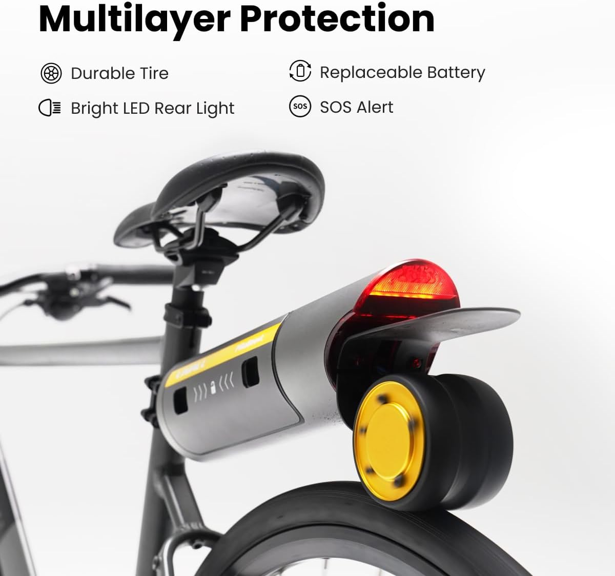 220Wh Pikaboost 2 E-Bike Rear Wheel Conversion Kit with 220Wh Battery, Electric Bike Conversion Kit with LED & App Control for Road Bikes