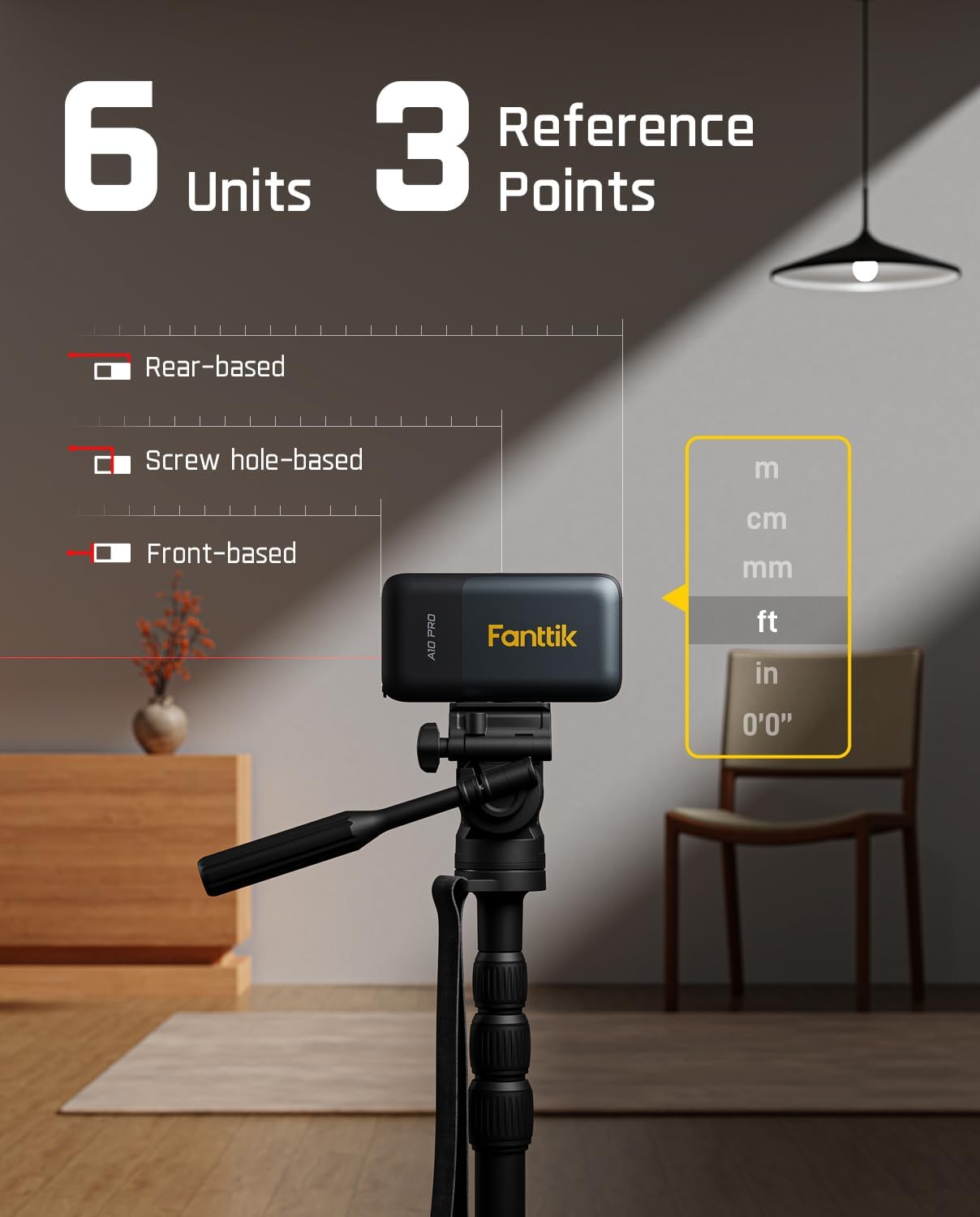 A10 Pro 2-In-1 Digital Laser Tape Measure with HD IPS Color Display, 165Ft Rechargeable Laser Measurement Tool & 9.8Ft Measuring Tape, 6 Units Selectable, for Distance/Area/Volume