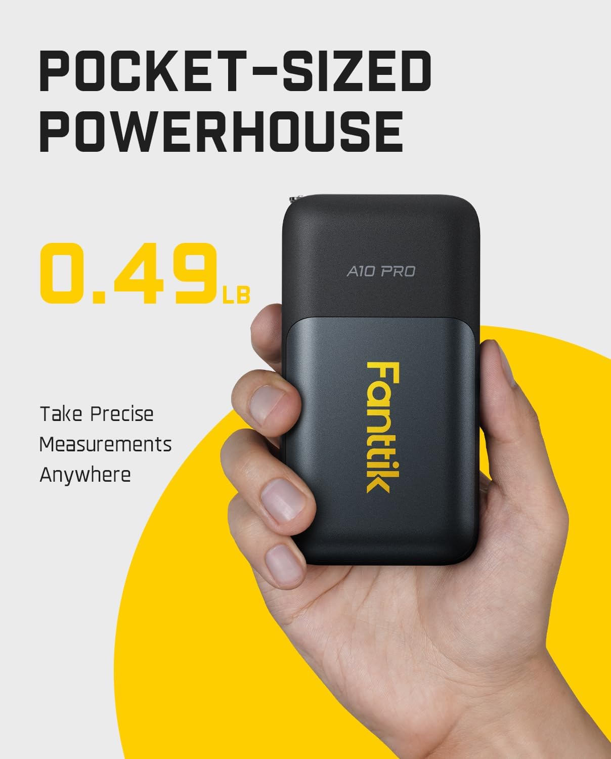A10 Pro 2-In-1 Digital Laser Tape Measure with HD IPS Color Display, 165Ft Rechargeable Laser Measurement Tool & 9.8Ft Measuring Tape, 6 Units Selectable, for Distance/Area/Volume