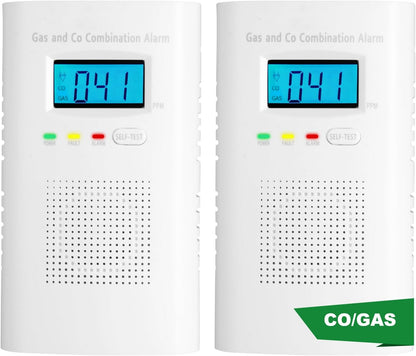 Combination Gas and Carbon Monoxide Detector Plug-In | CO Alarm & Natural Gas Combustible Detector | Digital Display, Battery Backup, Easy Install | for Home Kitchen Safety Monitoring 1-Pack