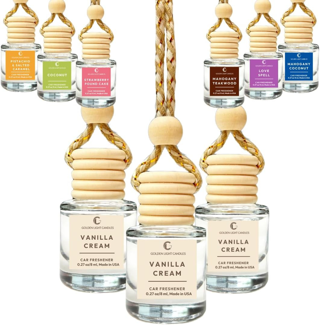 Car Air Freshener Hanging (Pack of 2) | Pistachio and Salted Caramel Car Scent | Cute Car Fragance Oil Diffuser | Car Fresheners for Women and Men | Made in USA | Buy 2+ and save 33%*