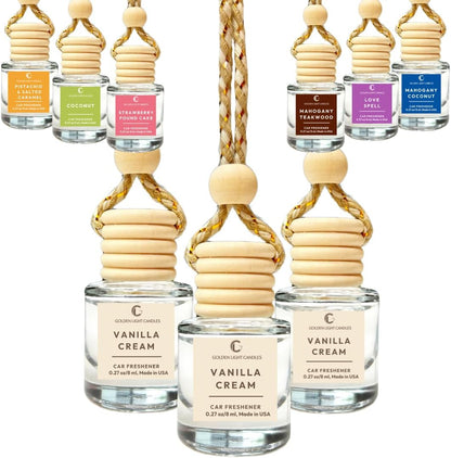 Car Air Freshener Hanging (Pack of 2) | Pistachio and Salted Caramel Car Scent | Cute Car Fragance Oil Diffuser | Car Fresheners for Women and Men | Made in USA | Buy 2+ and save 33%*