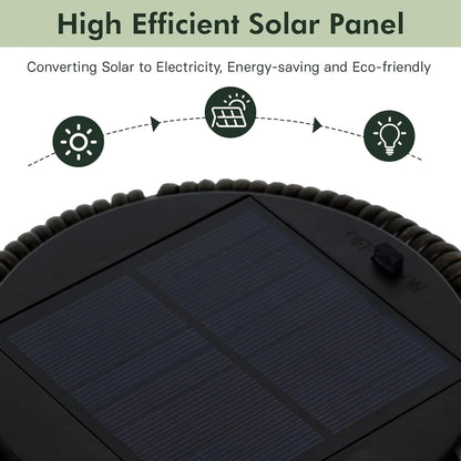 Outdoor Floor Solar Light 2-Pack, Wicker Solar Patio Lamp Waterproof outside Deck Lamp for Porch, Yard, Garden, Lawn Decorations - Dark Brown, Gordes 2 PCS