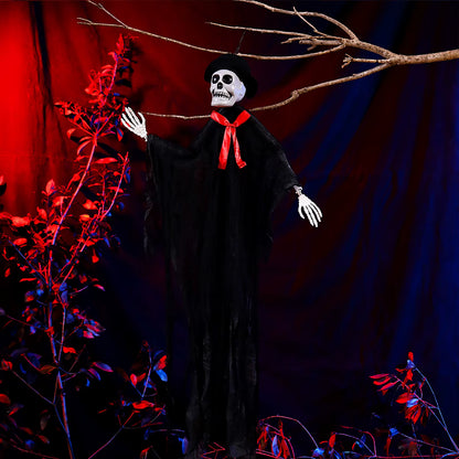 Halloween Hooded Skeleton Haunted House Hanging Ornaments Halloween Scene Layout Decorations Holiday Decorative Supplies