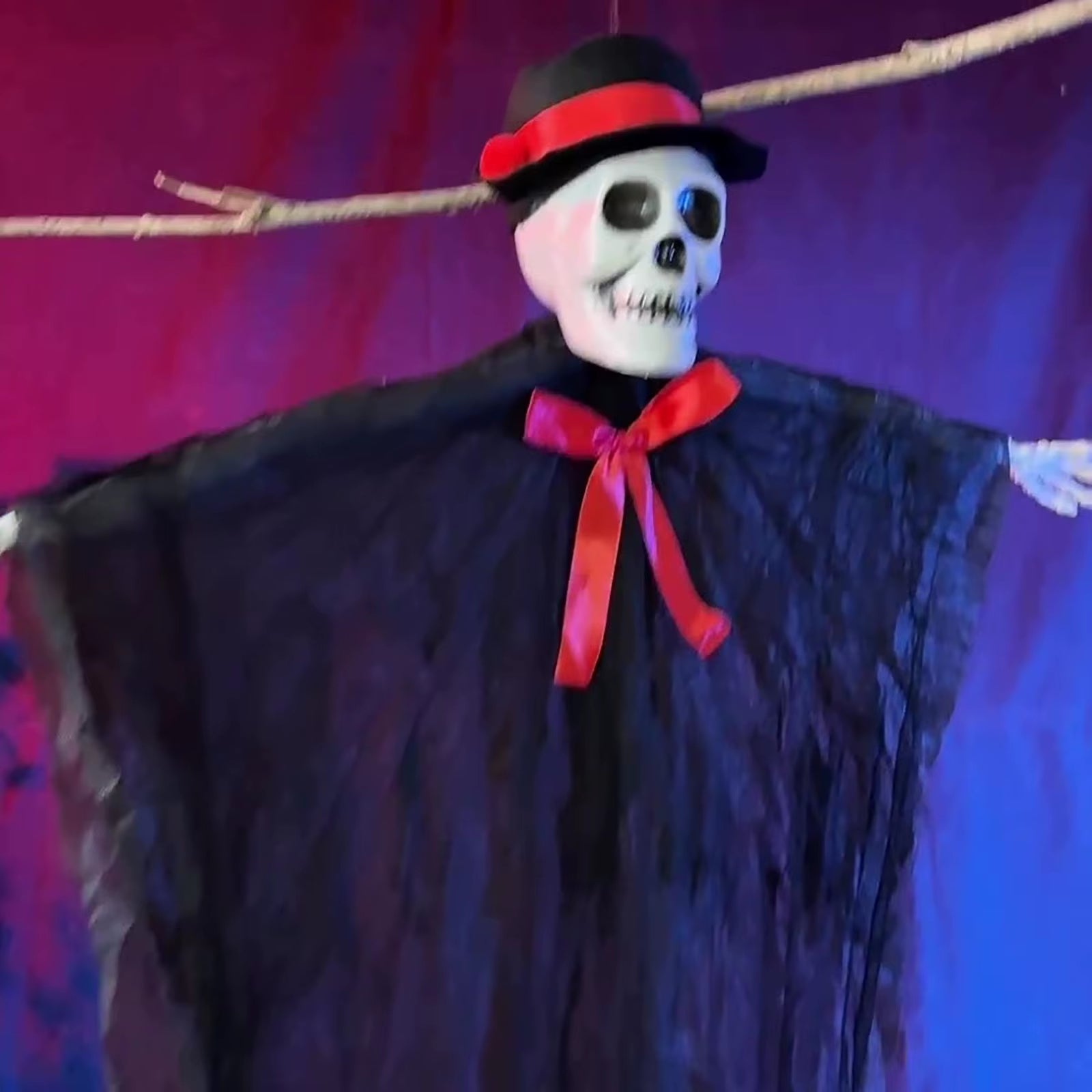 Halloween Hooded Skeleton Haunted House Hanging Ornaments Halloween Scene Layout Decorations Holiday Decorative Supplies