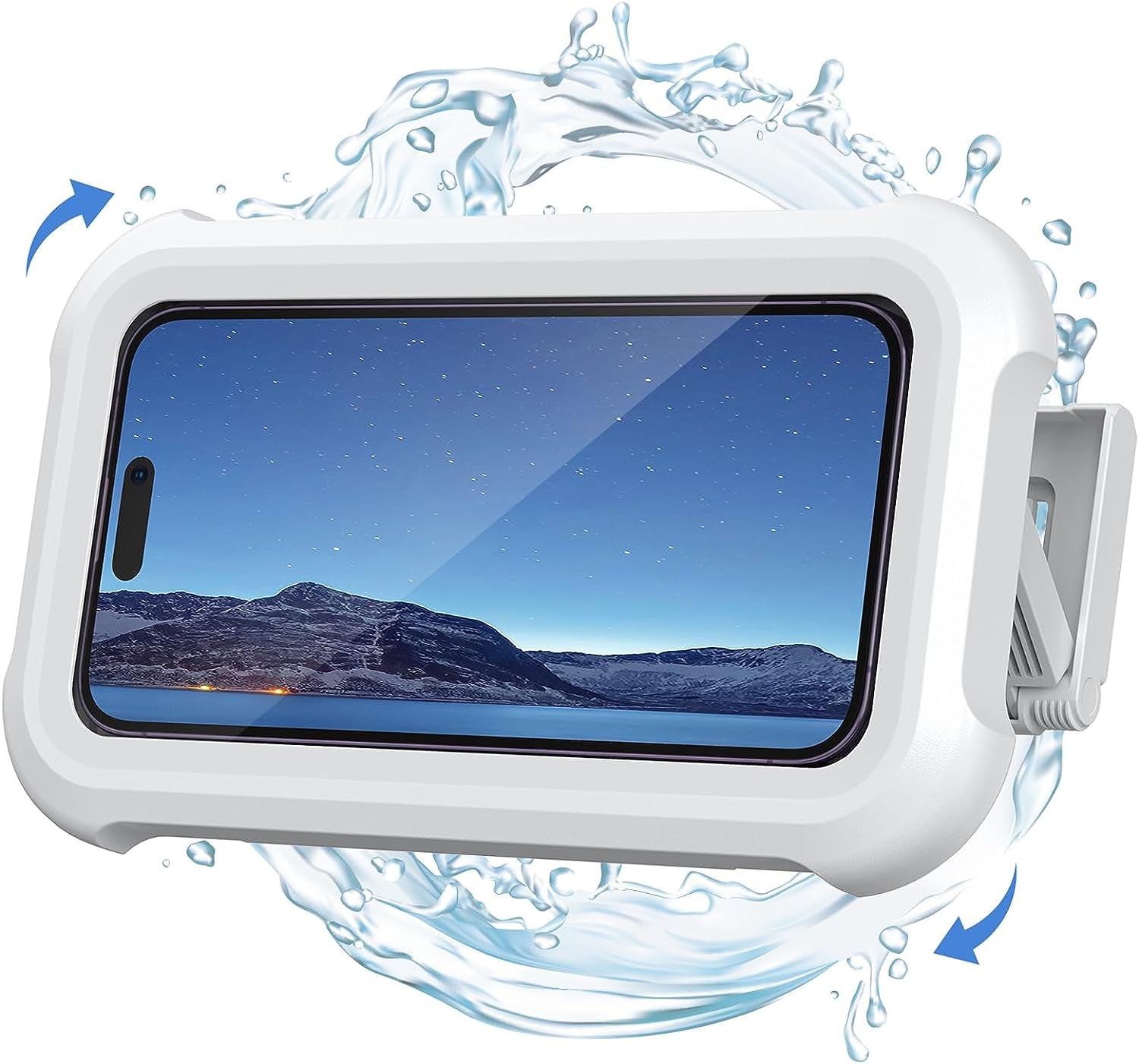 Shower Phone Holder Waterproof - 480° Rotatable Retractable Adjustable Shower Iphone Case Holder, Bathroom Wall Phone Mount Stand Water Proof anti Fog Case, Accessories for 4-7" Cellphones