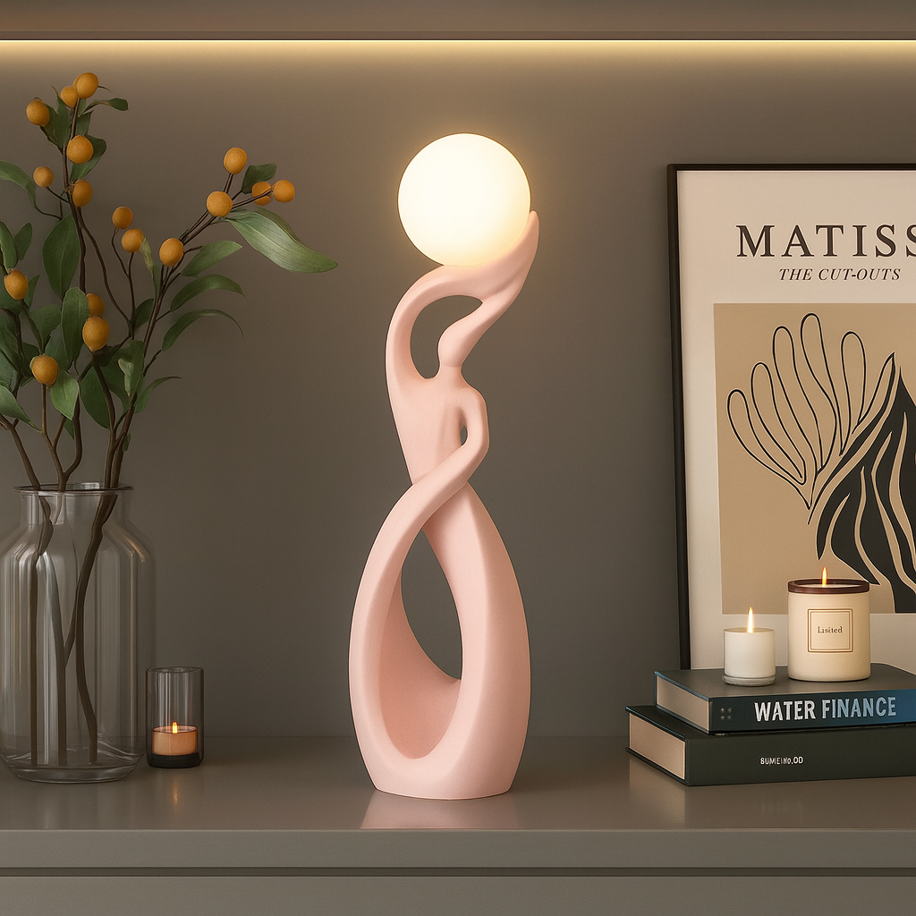 Home Decor Statue Abstract Art Ornaments Nordic Living Room Large Floor Luminous Sculpture Housewarming Gift Interior Figurines