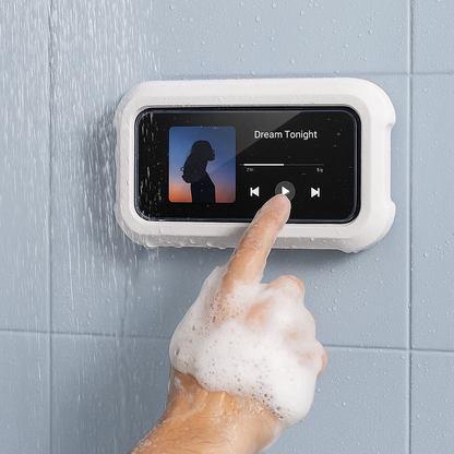 Waterproof Shower Phone Holder – 2-in-1 Wall Mount & Bathtub Stand