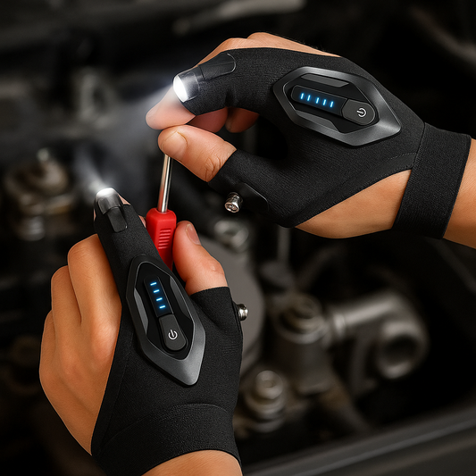 Hinshark LED Flashlight Gloves – Hands-Free Rechargeable LED Gloves for Men & Women