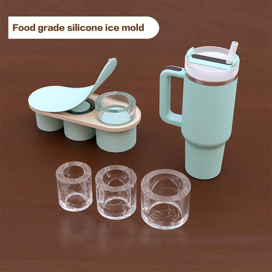 Silicone Ice Cube Molds with Lid for 30/40 Oz Tumbler Cups for Water Mug Easy Fill and Release Ice Maker Ice Cube Tray