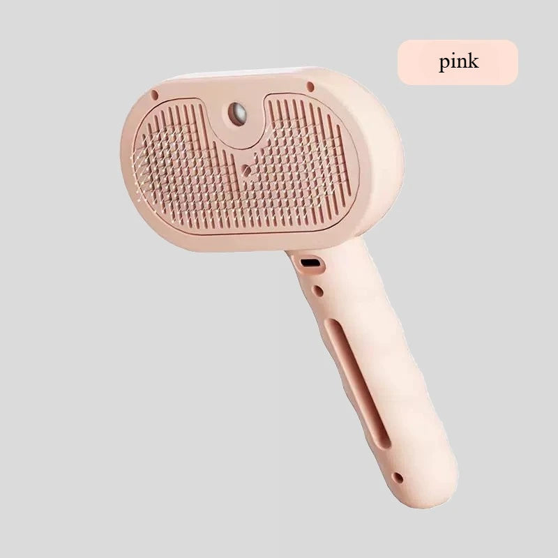 Pet Comb Steam Massage Brush Soft Tooth Spray Universal Brush 3In1 Hair Removal Multifunctional Massage Comb USB Spray Brush For