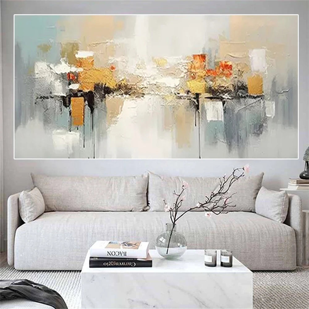 New Design Vertical Abstract Oil Painting 100% Handmade Famous Canvas Pictures Copy Blue Ocean Modern Wall Art for Home Decor