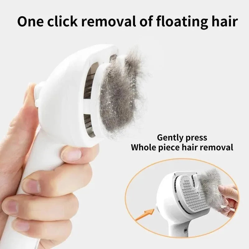 Pet Comb Steam Massage Brush Soft Tooth Spray Universal Brush 3In1 Hair Removal Multifunctional Massage Comb USB Spray Brush For