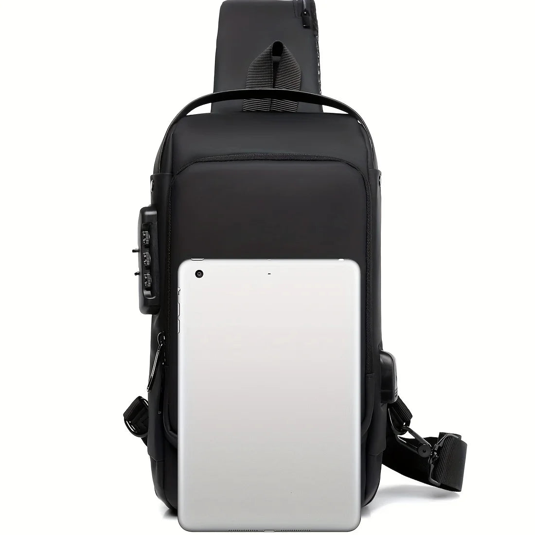 Men'S Anti-Theft Password Lock Chest Bag - Adjustable Shoulder Strap, Crossbody and Single Shoulder Bag, Casual Street Style