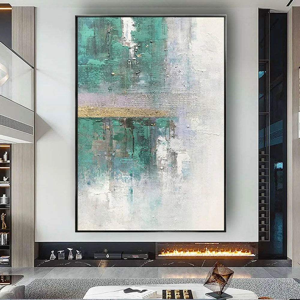 New Design Vertical Abstract Oil Painting 100% Handmade Famous Canvas Pictures Copy Blue Ocean Modern Wall Art for Home Decor