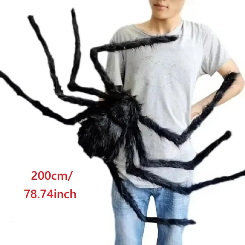 1/3Pcs Giant Black Plush Spider Halloween Decorations Outdoor Scary Large Spiders Halloween Party Bar Haunted House Horror Props