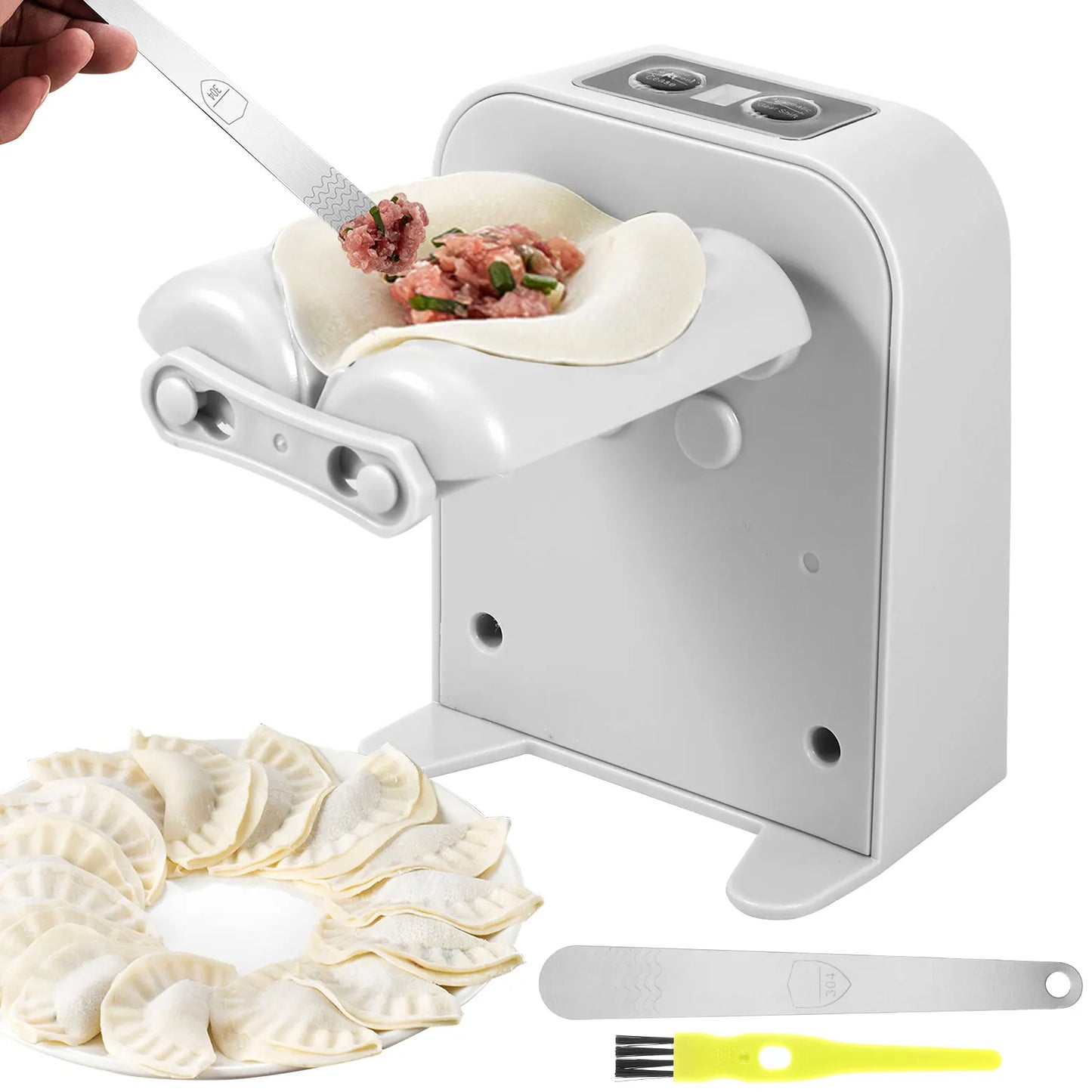 Electric Dumpling Maker 1200Mah Rechargeable Automatic Dumpling Maker with Filling Spoon Brush 2 Modes Efficient Dumpling Maker