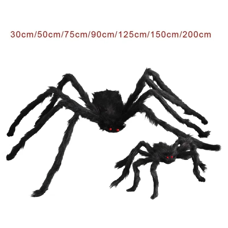 1/3Pcs Giant Black Plush Spider Halloween Decorations Outdoor Scary Large Spiders Halloween Party Bar Haunted House Horror Props