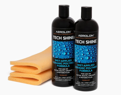 Tech Shine: Ceramic Coating for Cars, Car Wax, Car Polish, Ceramic Polymer Coating, Hydrophobic Top Coat Polish and Sealer, 6-8 Applications per Bottle